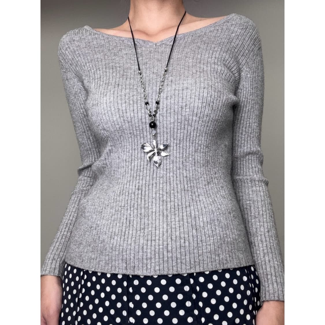 빈티지 골지 롱슬리브 니트 상품이미지1