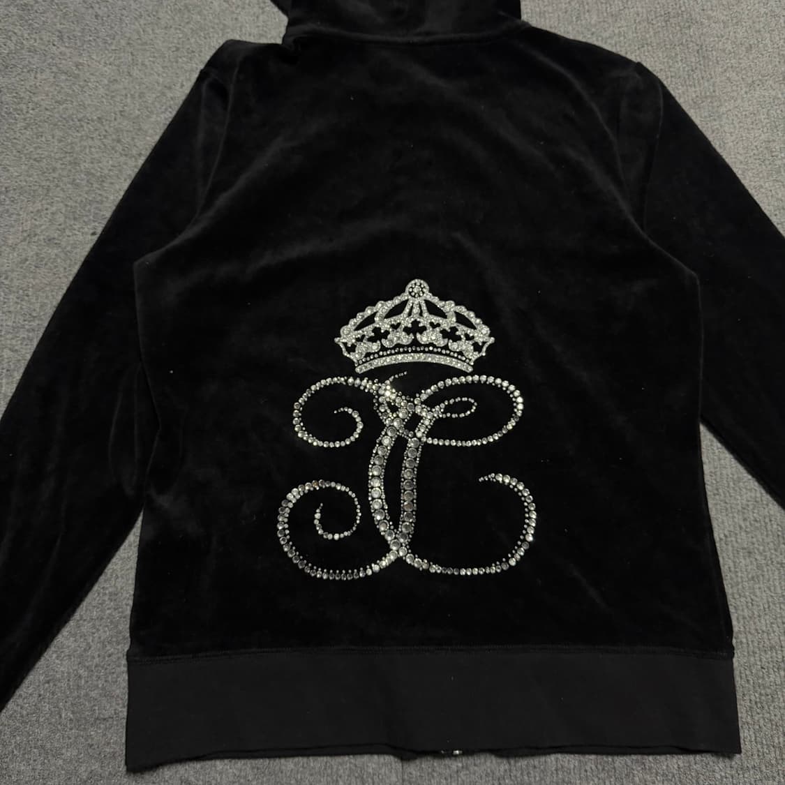 쥬시꾸뛰르 블랙 벨벳 후드집업 L 상품이미지4