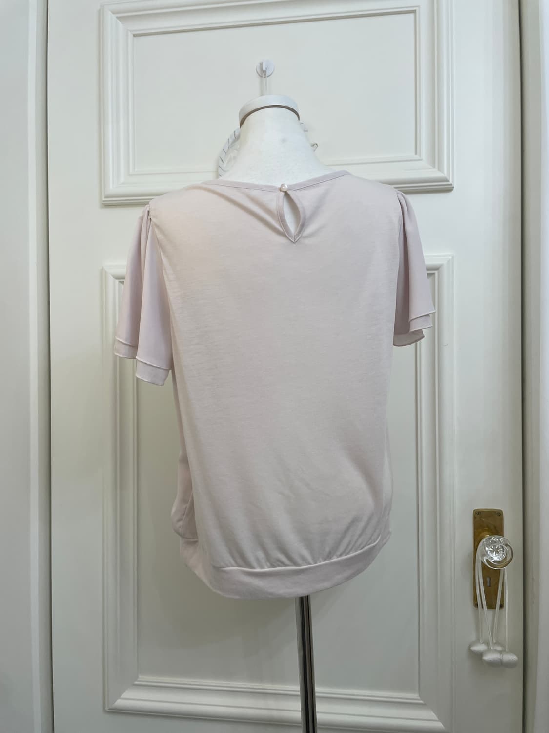 sheer pink pleats point basic blouse 상품이미지3