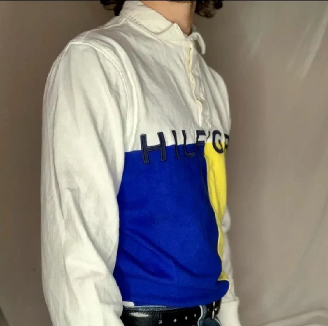 타미힐피거 컬러블록 럭비 긴팔티 L 상품이미지2