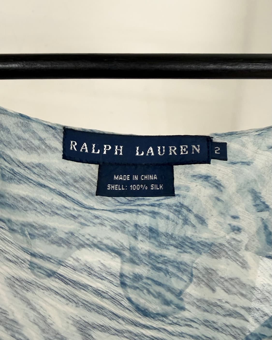 폴로 랄프로렌 블루 러플드 지브라 프린트 시폰 탑 상품이미지7