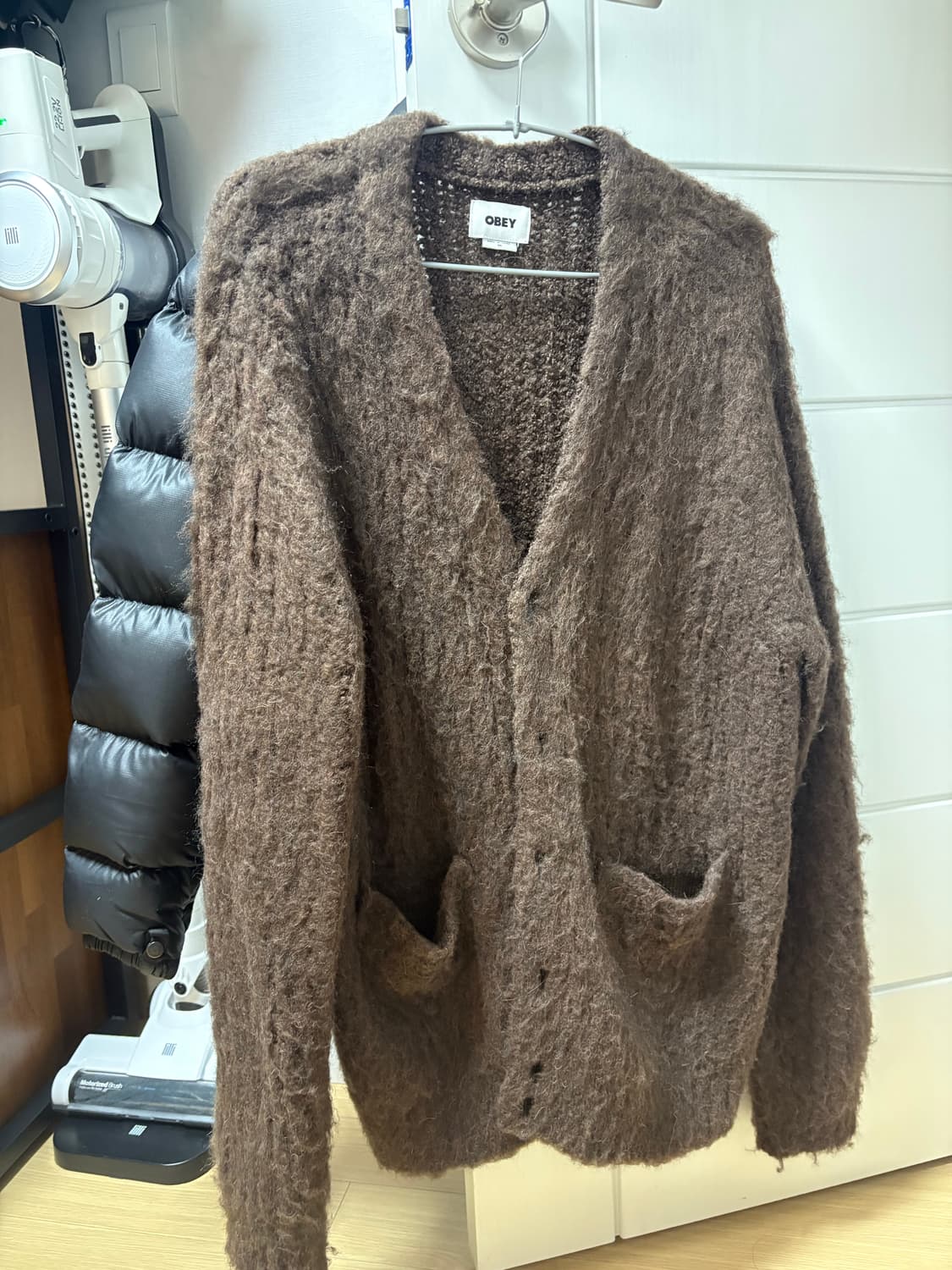 1회착용) 오베이 남녀공용 패트론 가디건 브라운 상품이미지1