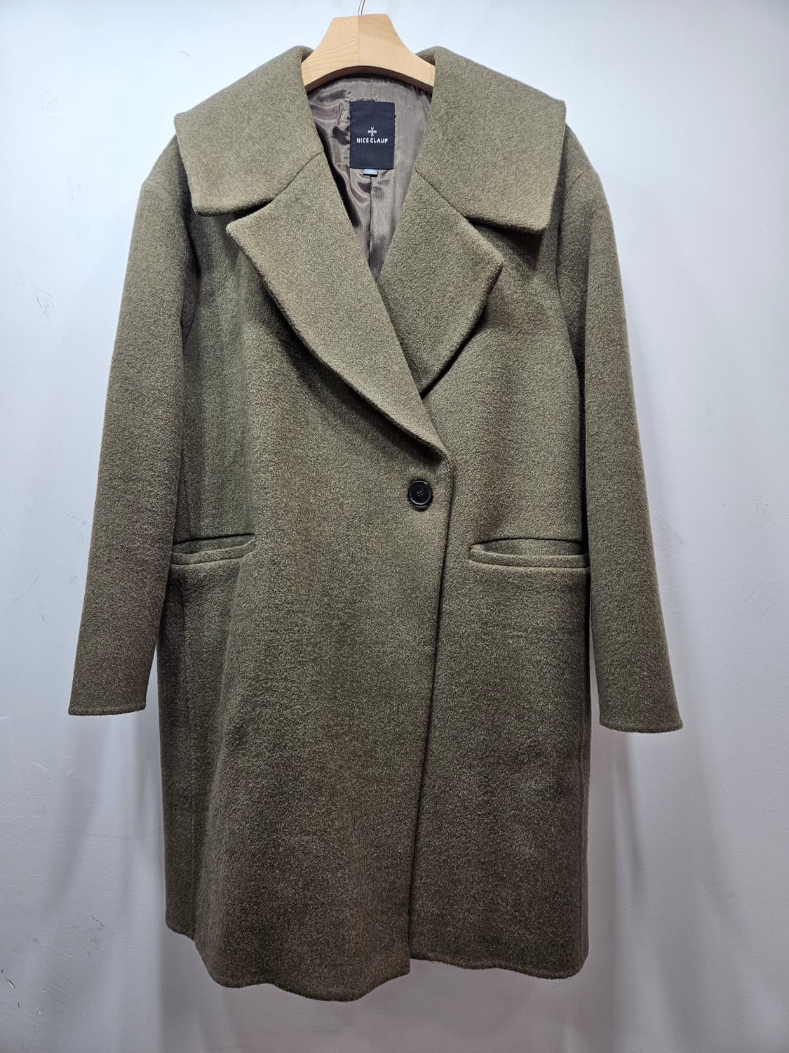 나이스클랍(nice claup) 빅카라 울코트 카키 상품이미지8