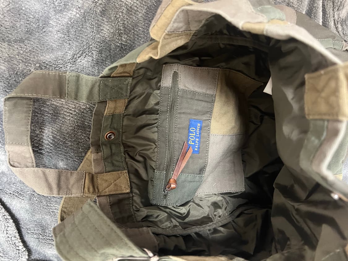 폴로 랄프로렌 패치워크 2way 토트백 올리브 새상품 상품이미지4