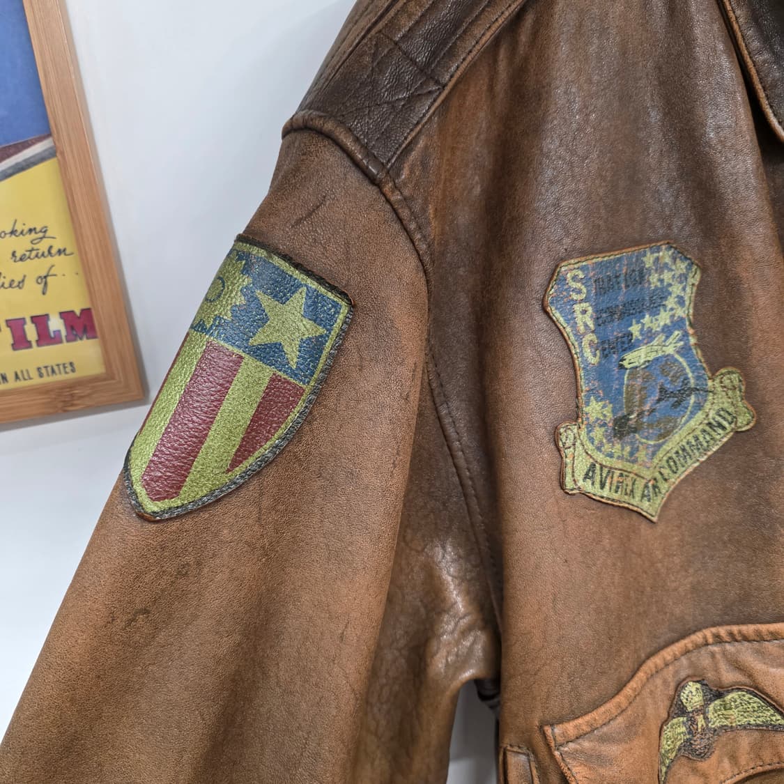 [S]AVIREX 빈티지 아비렉스 A-2 레더 봄버 자켓 상품이미지6