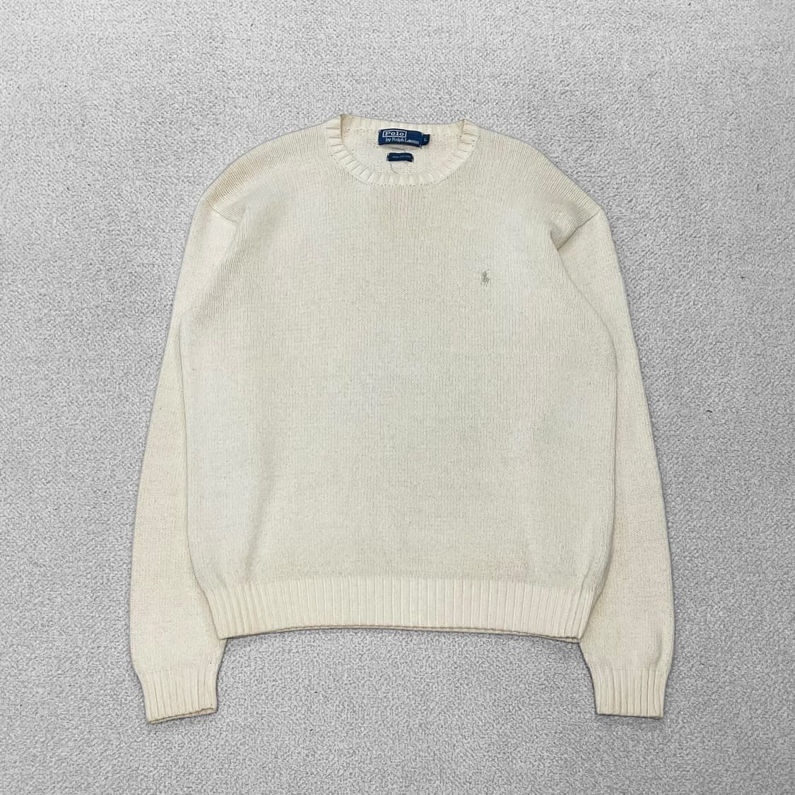 폴로 랄프로렌 포니 로고 코튼 라운드 니트 아이보리 상품이미지1