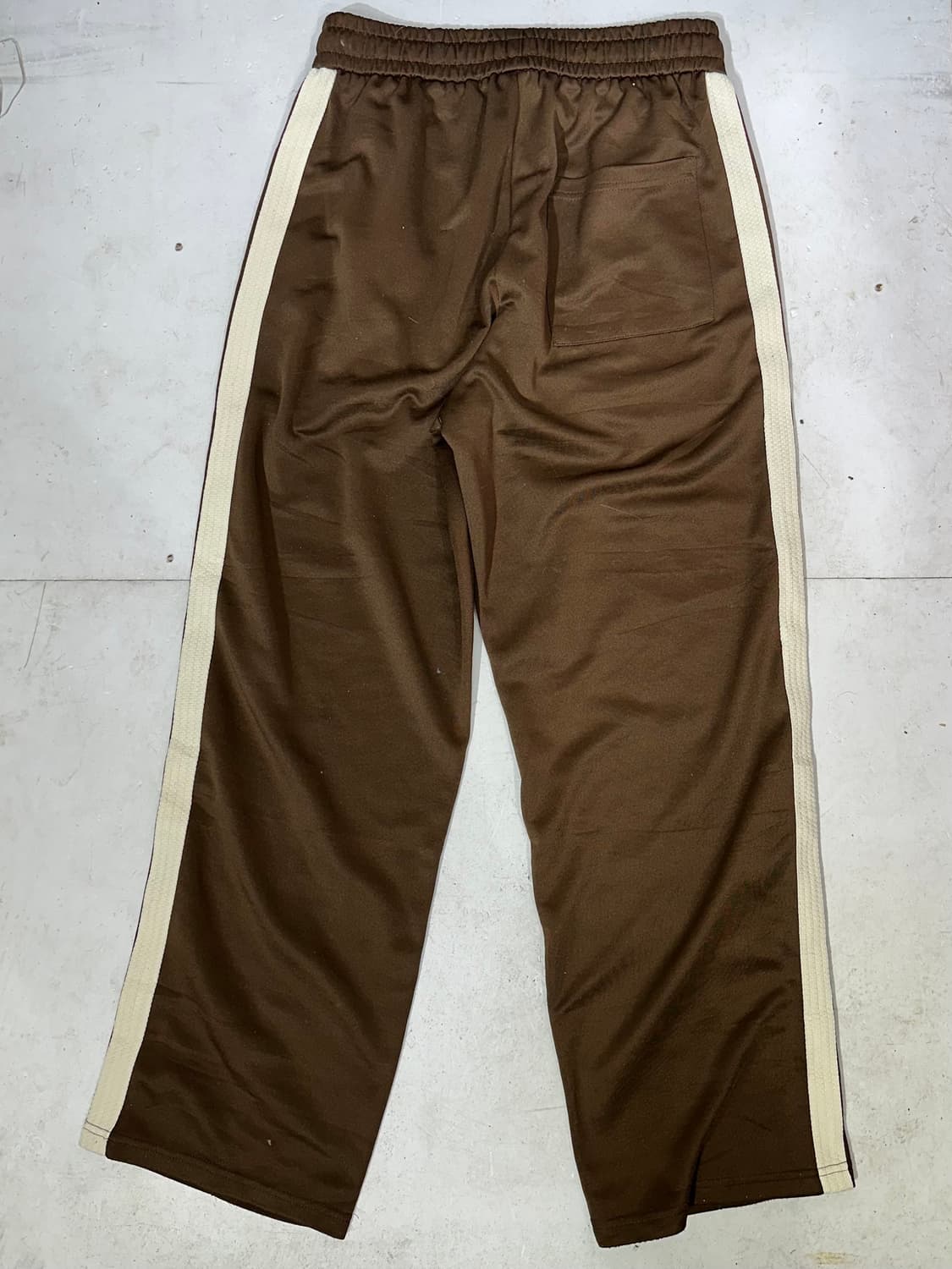 일본 빈티지 와이드 브라운 사이드 라인 추리닝 바지 트레이닝 팬츠 L 상품이미지5