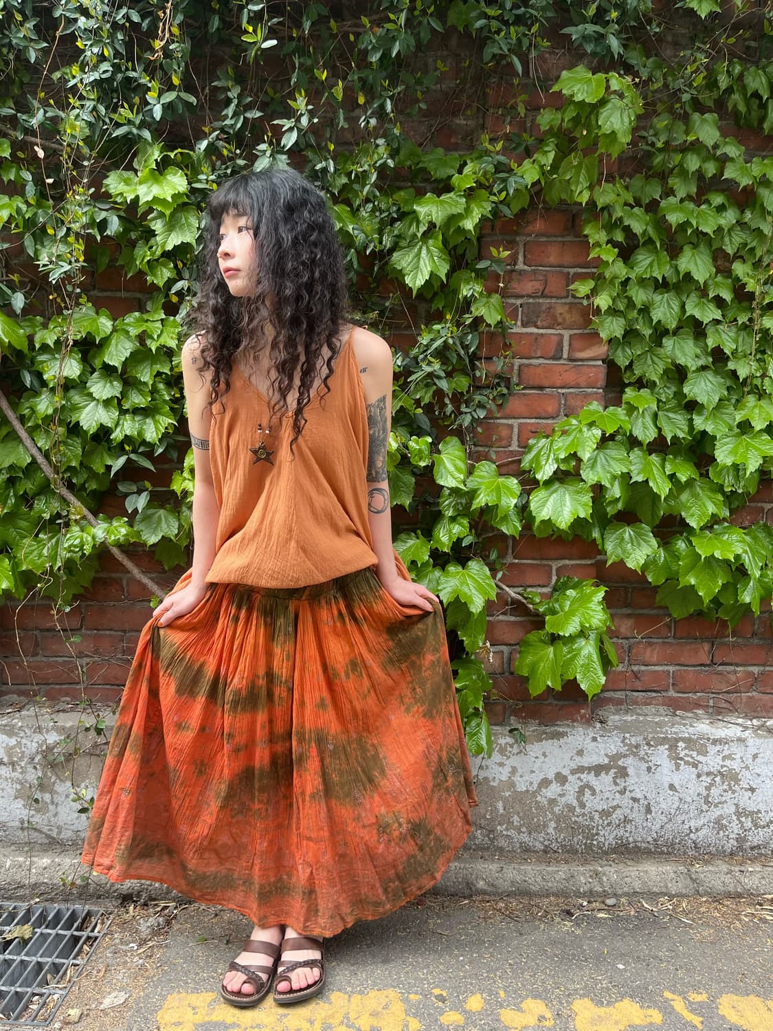 히피 에스닉 타이다이 스커트 상품이미지1