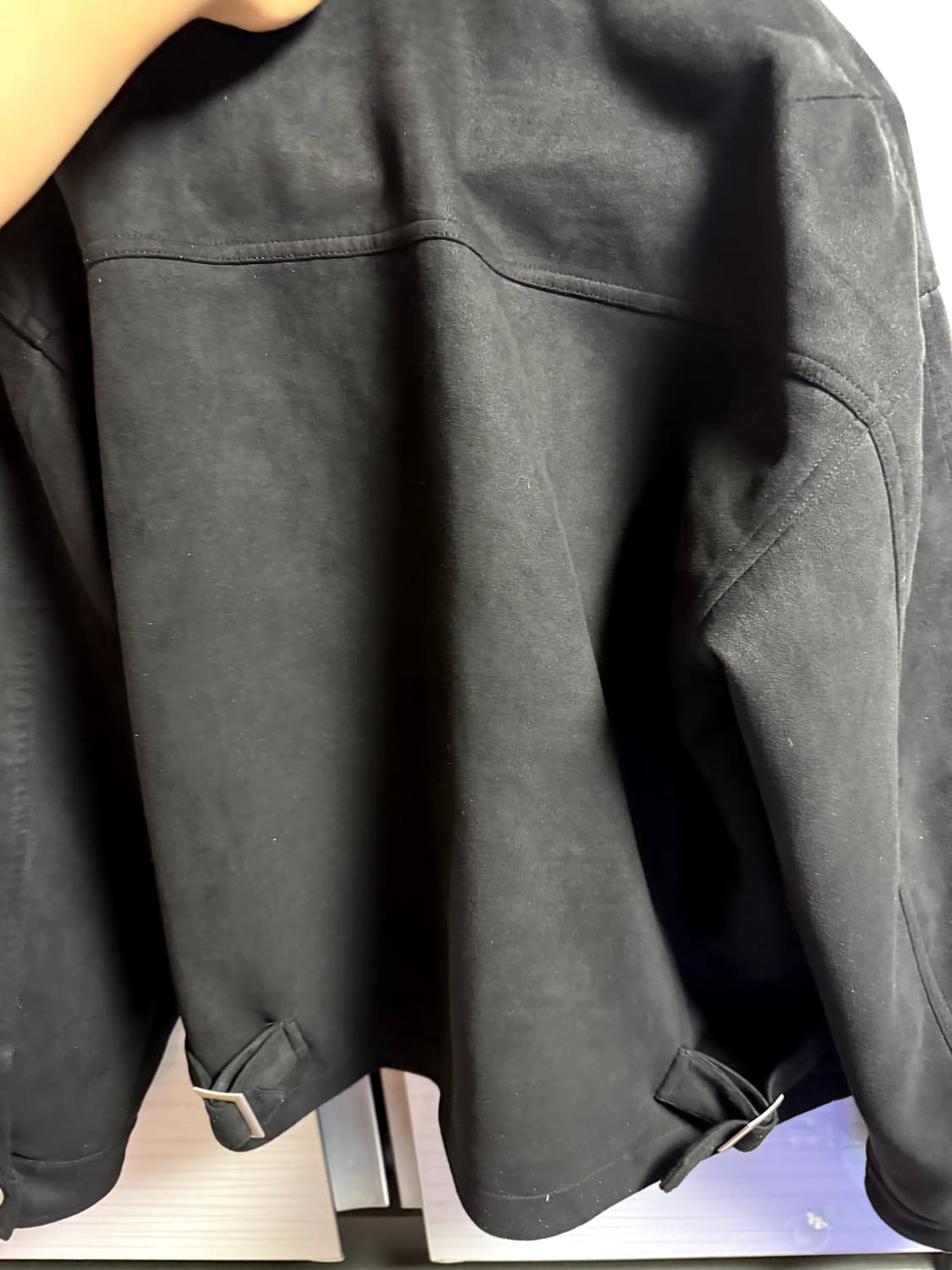 언더오프 스웨이드 투웨이 집업 자켓 블랙m사이즈 상품이미지3