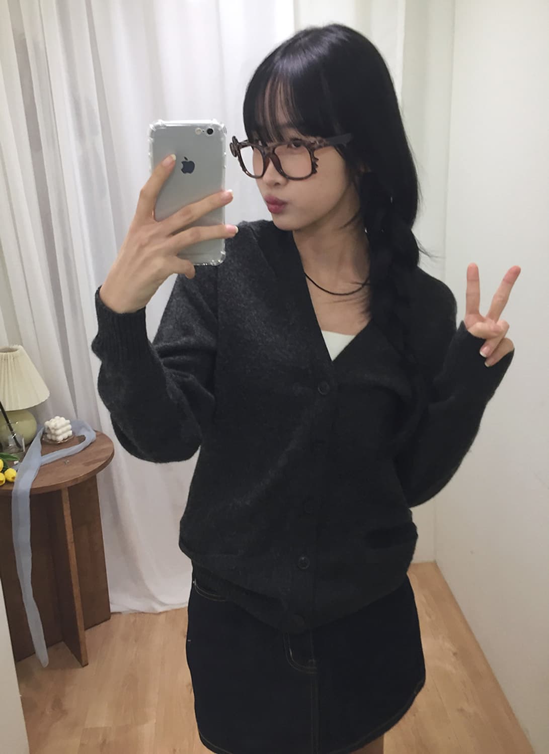 여성 유니클로 V넥 가디건 100 상품이미지1