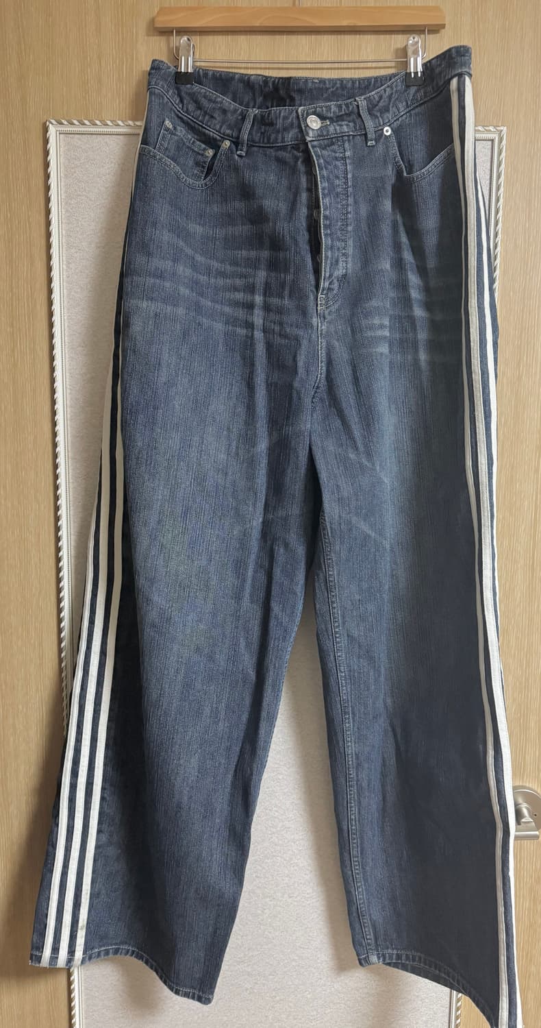 [S] 발렌시아가 아디다스 데님 배기 팬츠 중청 상품이미지1