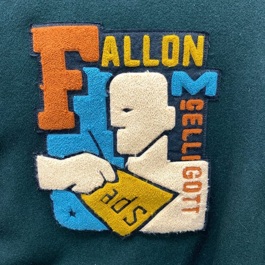 빈티지 그린 레더 와펜 바시티 자켓 상품이미지5