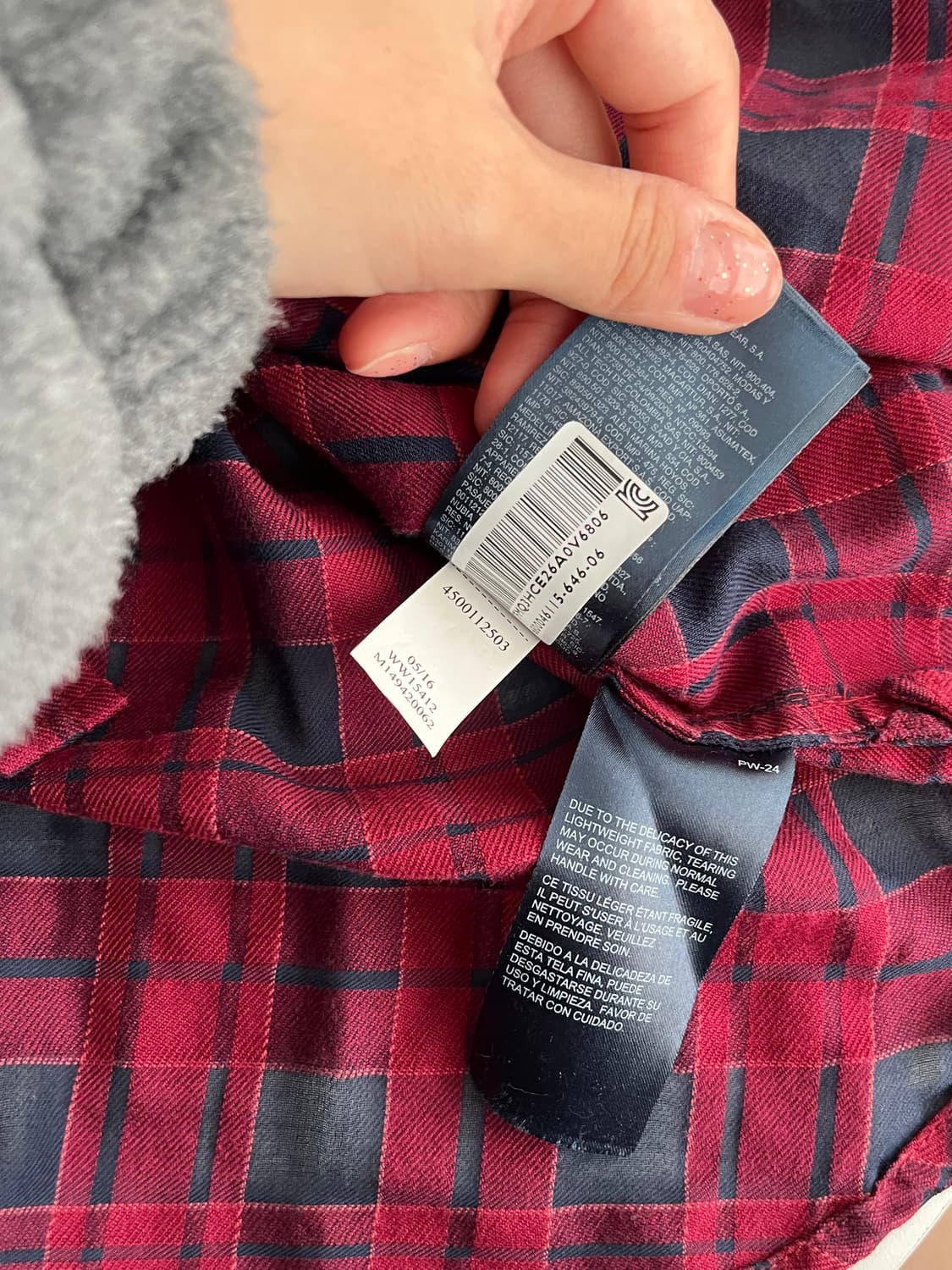 M) 타미힐피거 여성 레귤러핏 체크 셔츠 와인 상품이미지5