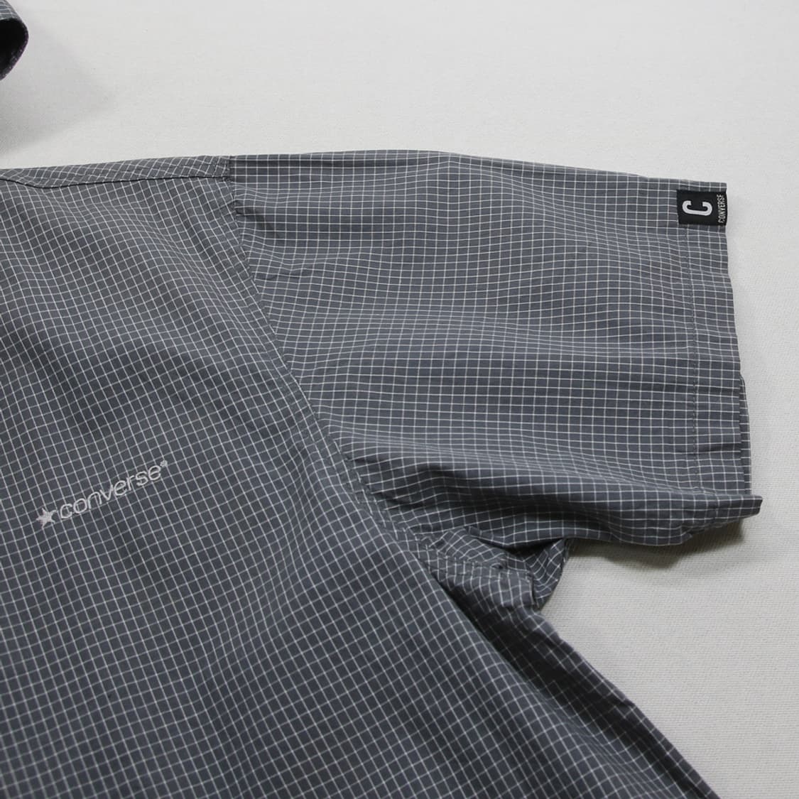 (착용컷) 컨버스 체크 반팔 후드 집업 자켓 (남성용 100) 상품이미지7