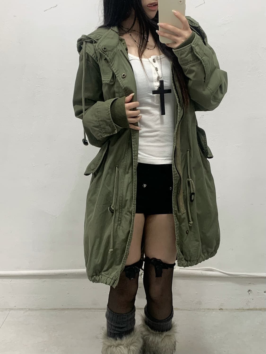 [CHRIS CHRSTY] 크리스크리스티 y2k 롱 야상 자켓 상품이미지4