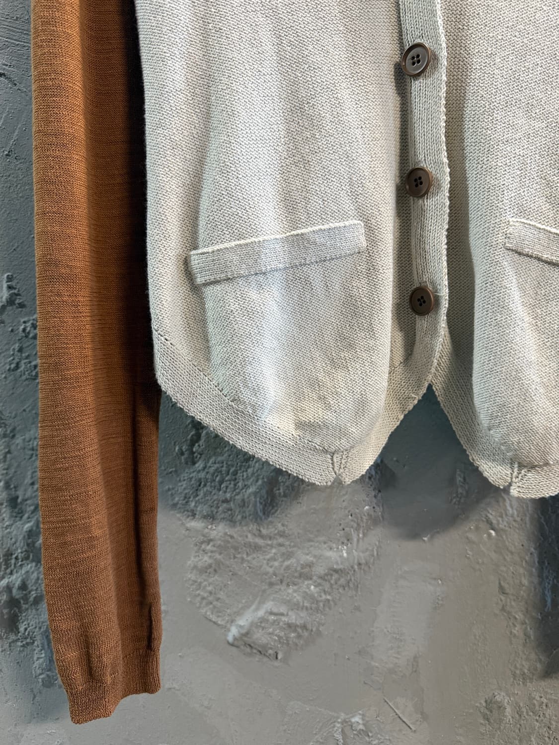 시스템 투톤 니트 가디건 F (90) 상품이미지2