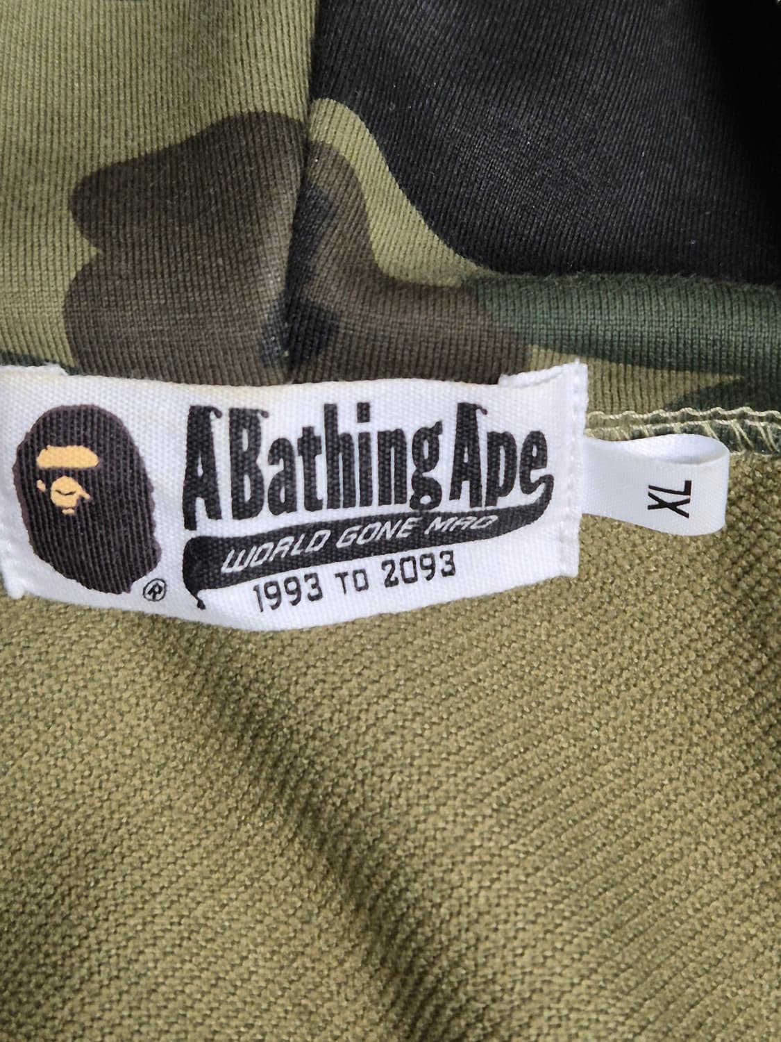 (XL)베이프 고어텍스 윈드스토퍼 녹계 샤크 후드집업 상품이미지7