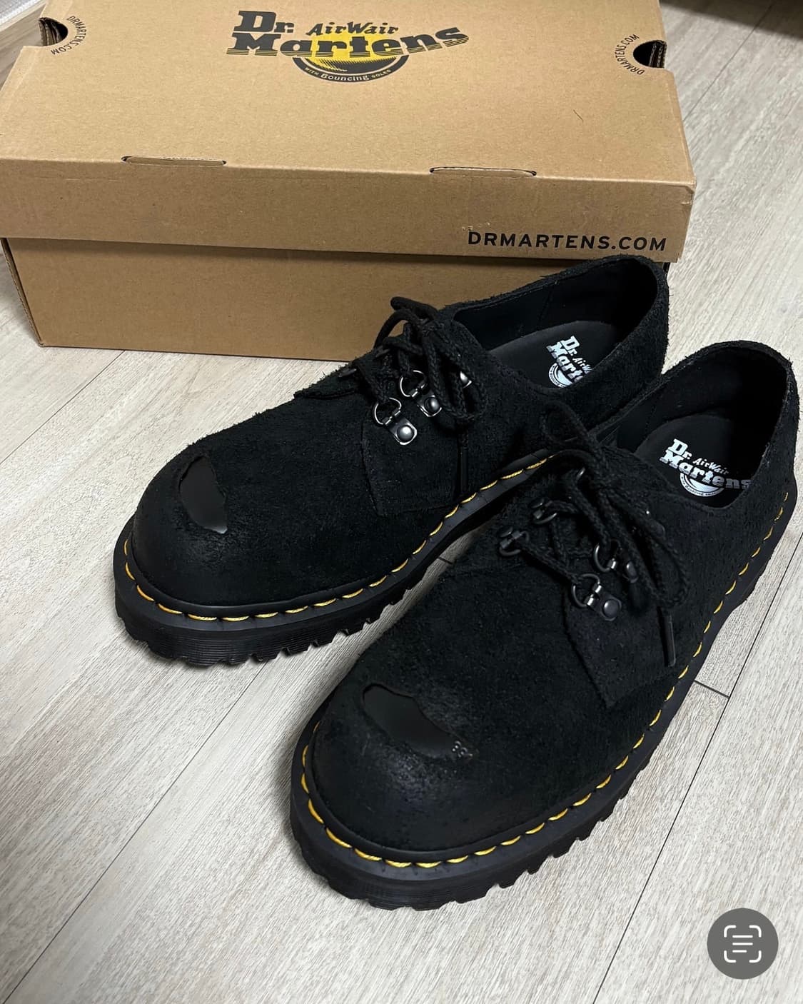 [UK7(260)]닥터마틴 1461 스틸 토 헤어리 스웨이드 블랙 상품이미지2