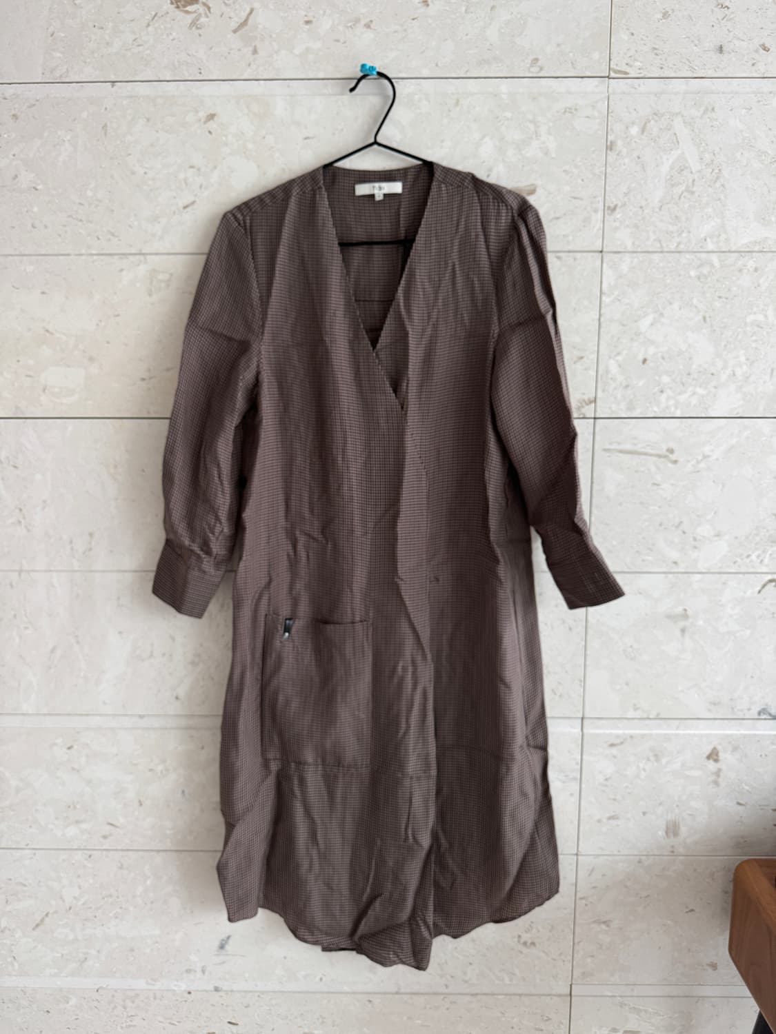 (정가 650$) 티비 Tibi 체크 셔츠 원피스 브라운 사이즈 2/s 상품이미지2