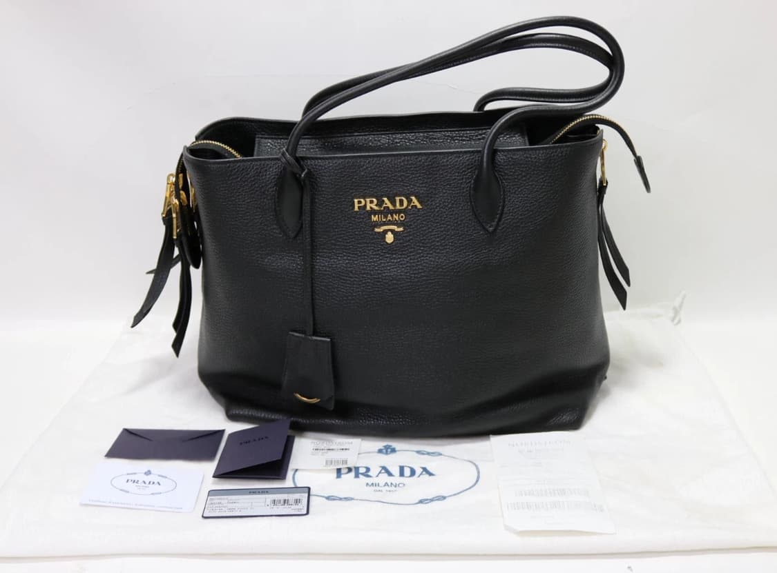 프라다 Vitello Daino Side Zip 레더 토트백 상품이미지1