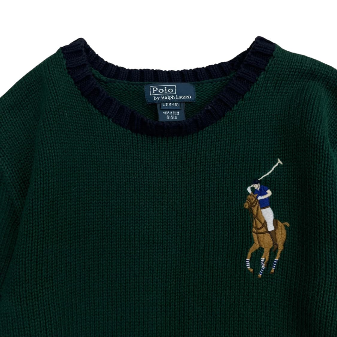 폴로 랄프로렌 옥스포드 빅포니 딥그린 니트 L 상품이미지4