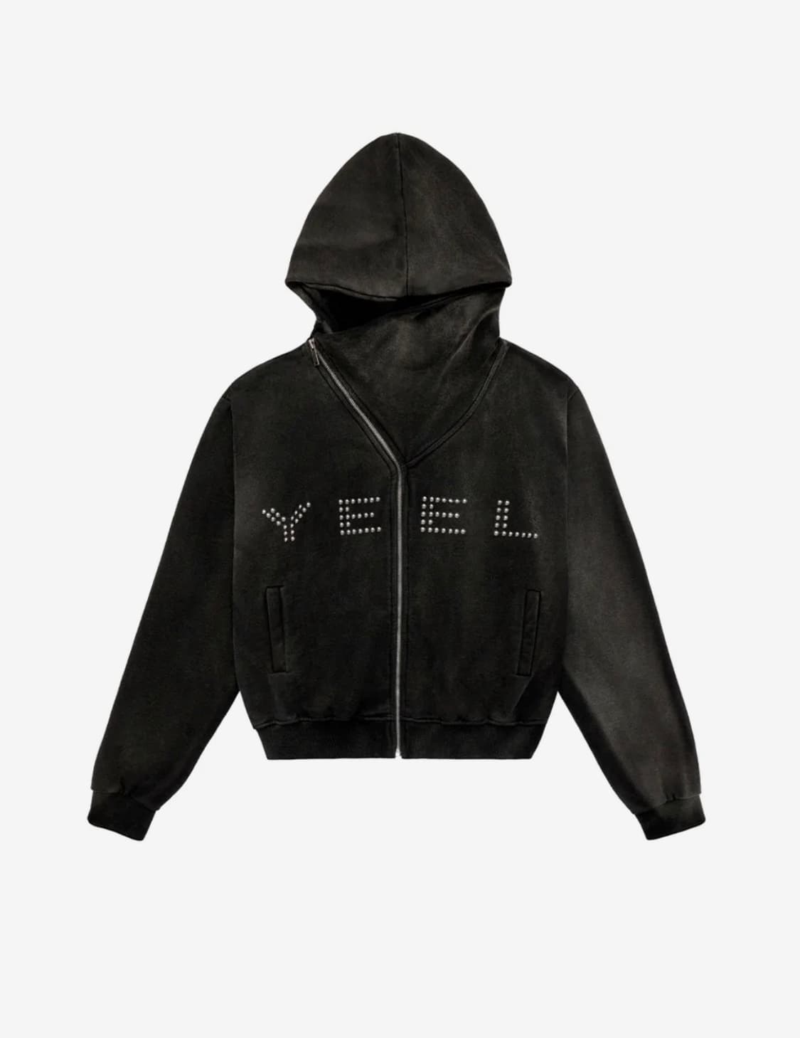 STUDDED Y ZIP-UP HOODIE BLACK 상품이미지2
