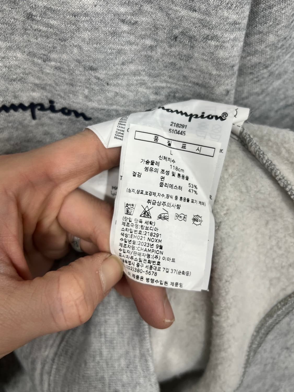 챔피온 스몰 로고 기모 하프집업 반집업 맨투맨  상품이미지6