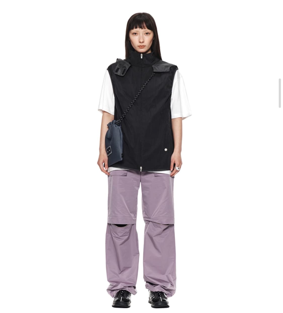 마뗑킴 KNEE ZIP OUT POCKET PANTS IN PURPLE 상품이미지6