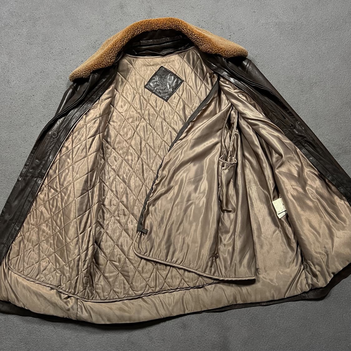 90's 입생로랑 양가죽 하프코트 레더자켓 상품이미지7