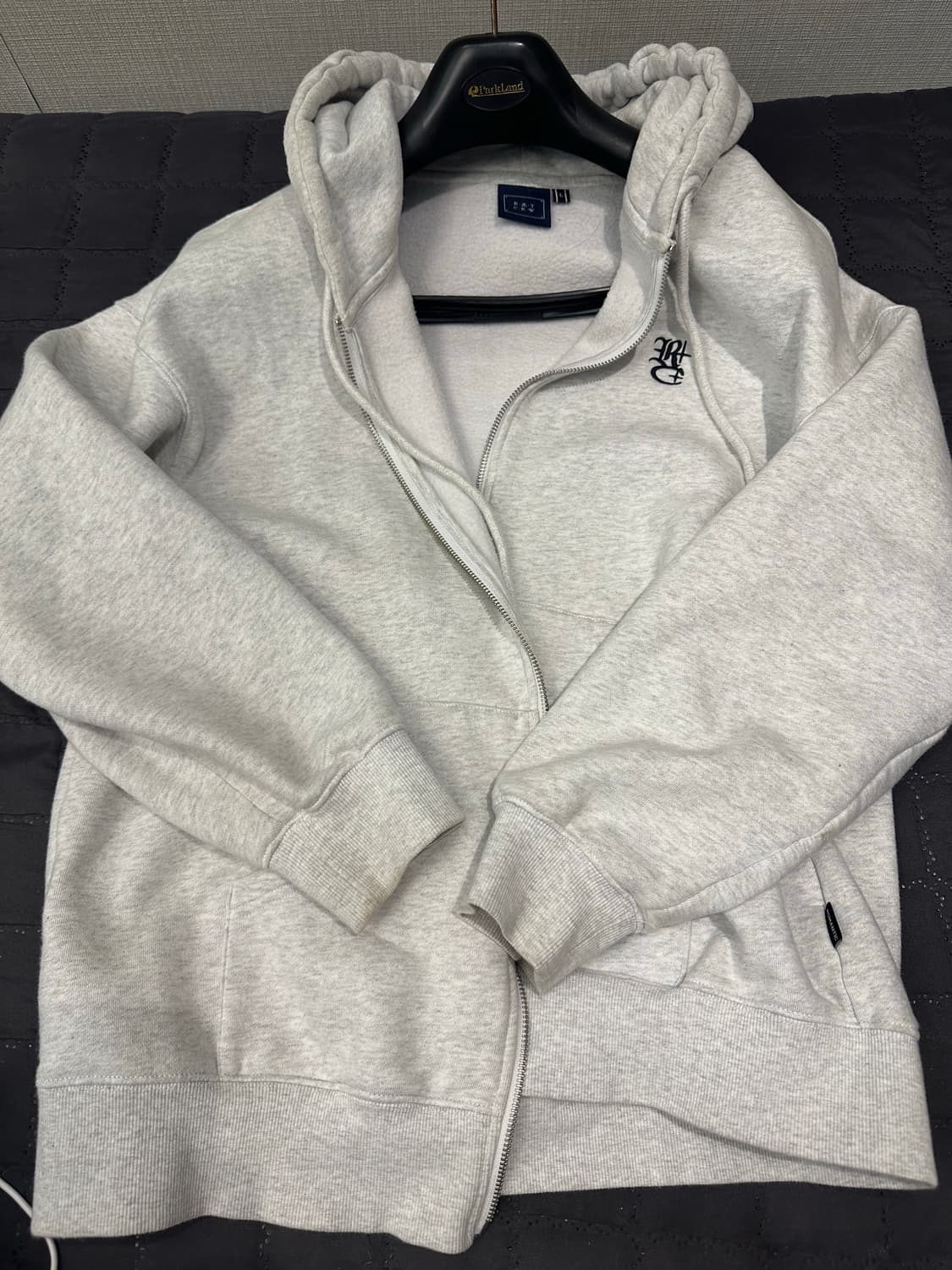 로맨틱크라운 후드집업 화이트멜란지 L 상품이미지1