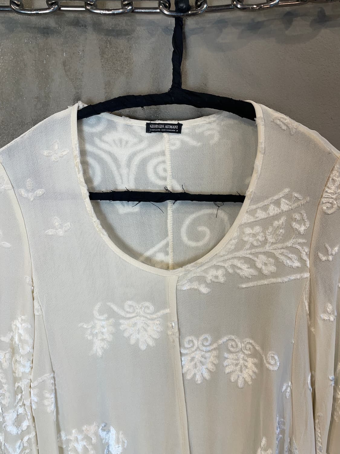 90s 조르지오 아르마니 벨벳 시어 탑 상품이미지4
