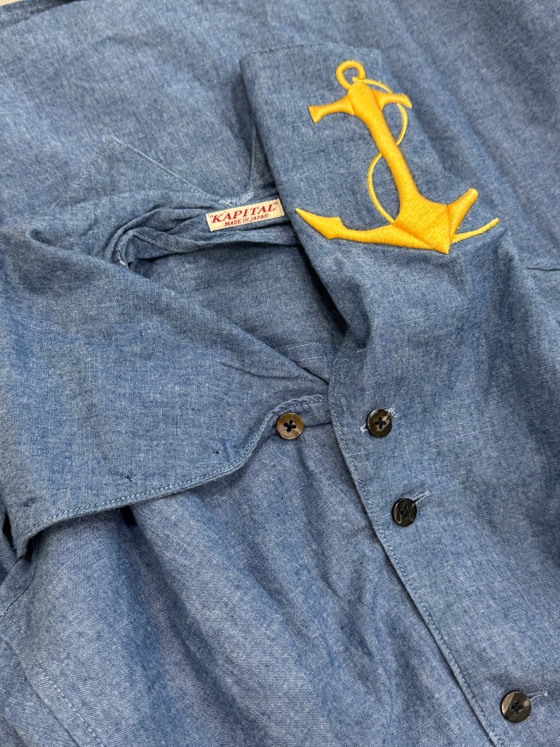 캐피탈 하이넥 닻 라이트 인디고 셔츠 상품이미지6