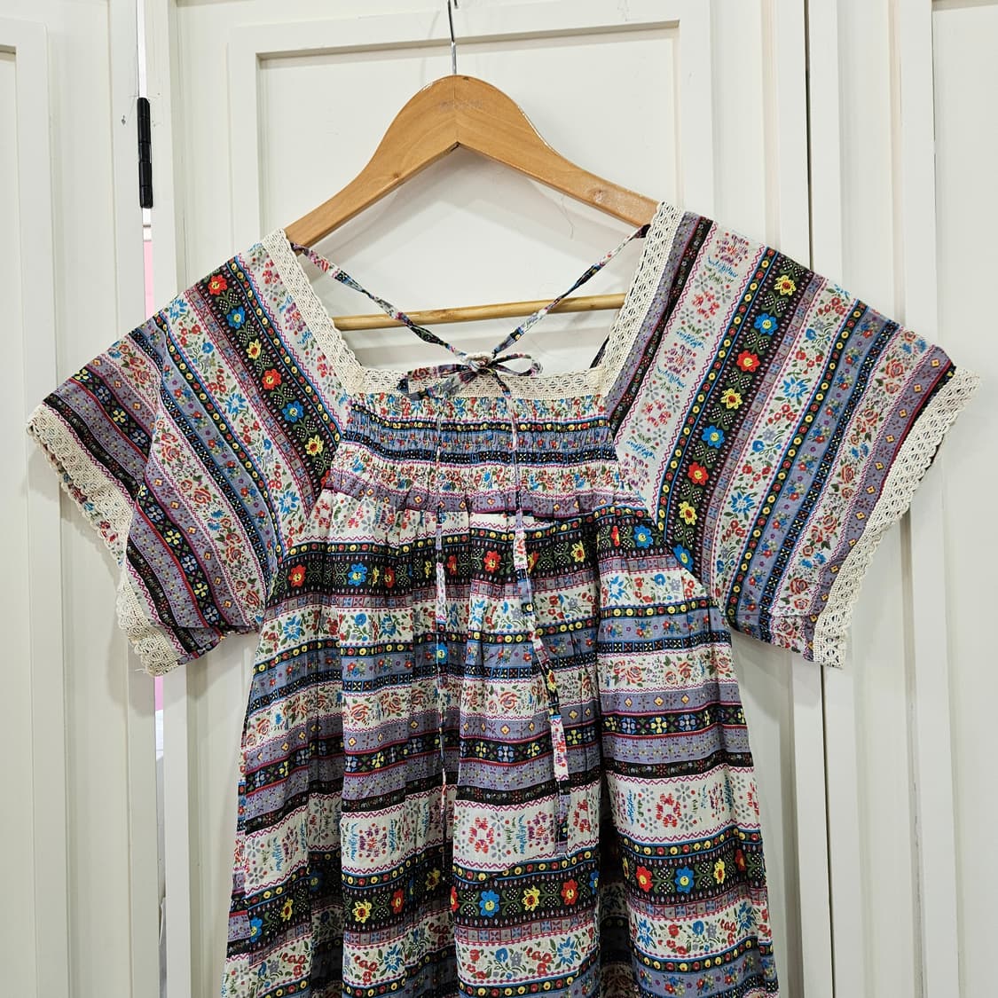 에스닉 플라워 패턴 레이스 포인트 원피스 상품이미지5