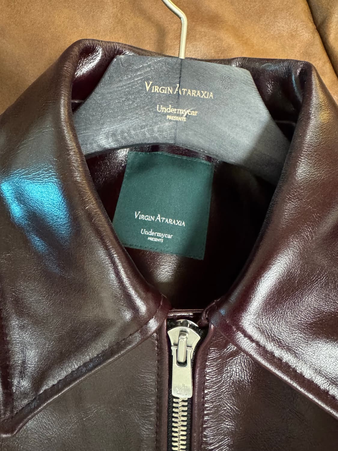 언더마이카 25SS 코도반 이펙트 크롭 이지라이더 자켓 레드 상품이미지7