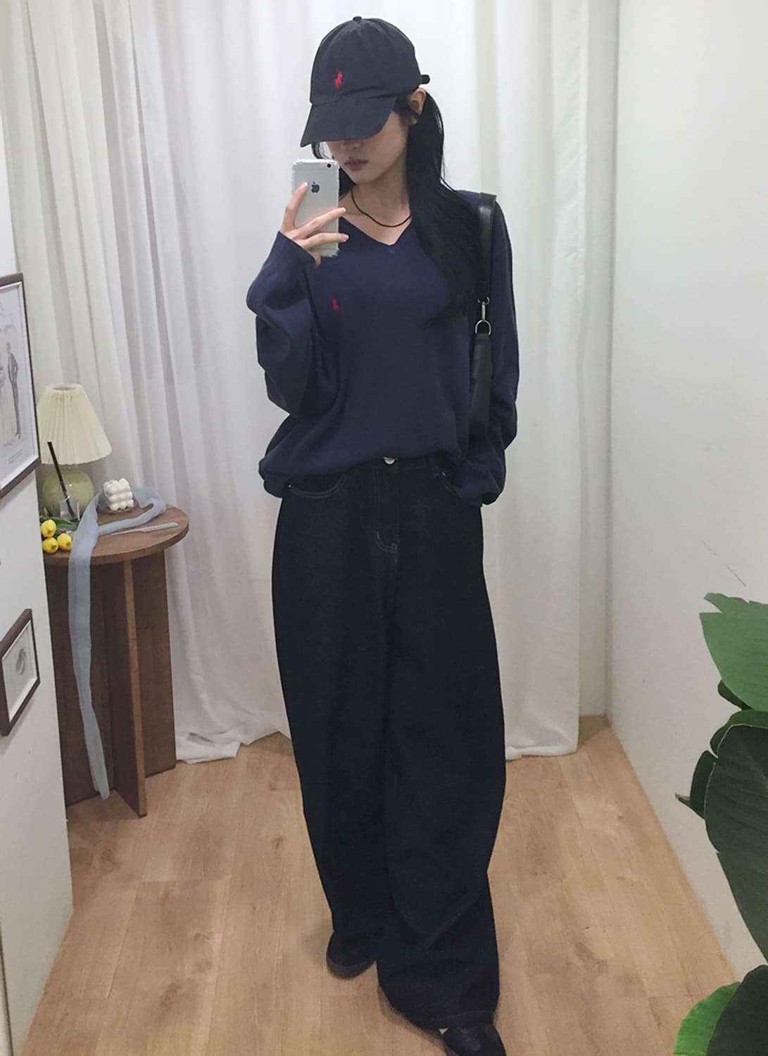 공용 폴로 V넥 니트 100 상품이미지3