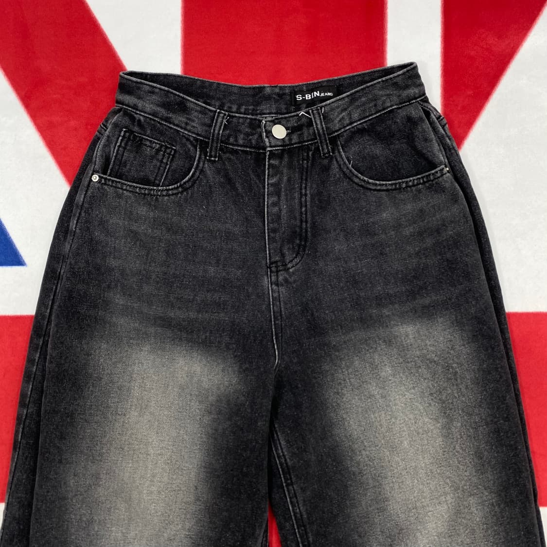 빈티지 와이드 흑청데님팬츠 여성M  상품이미지2
