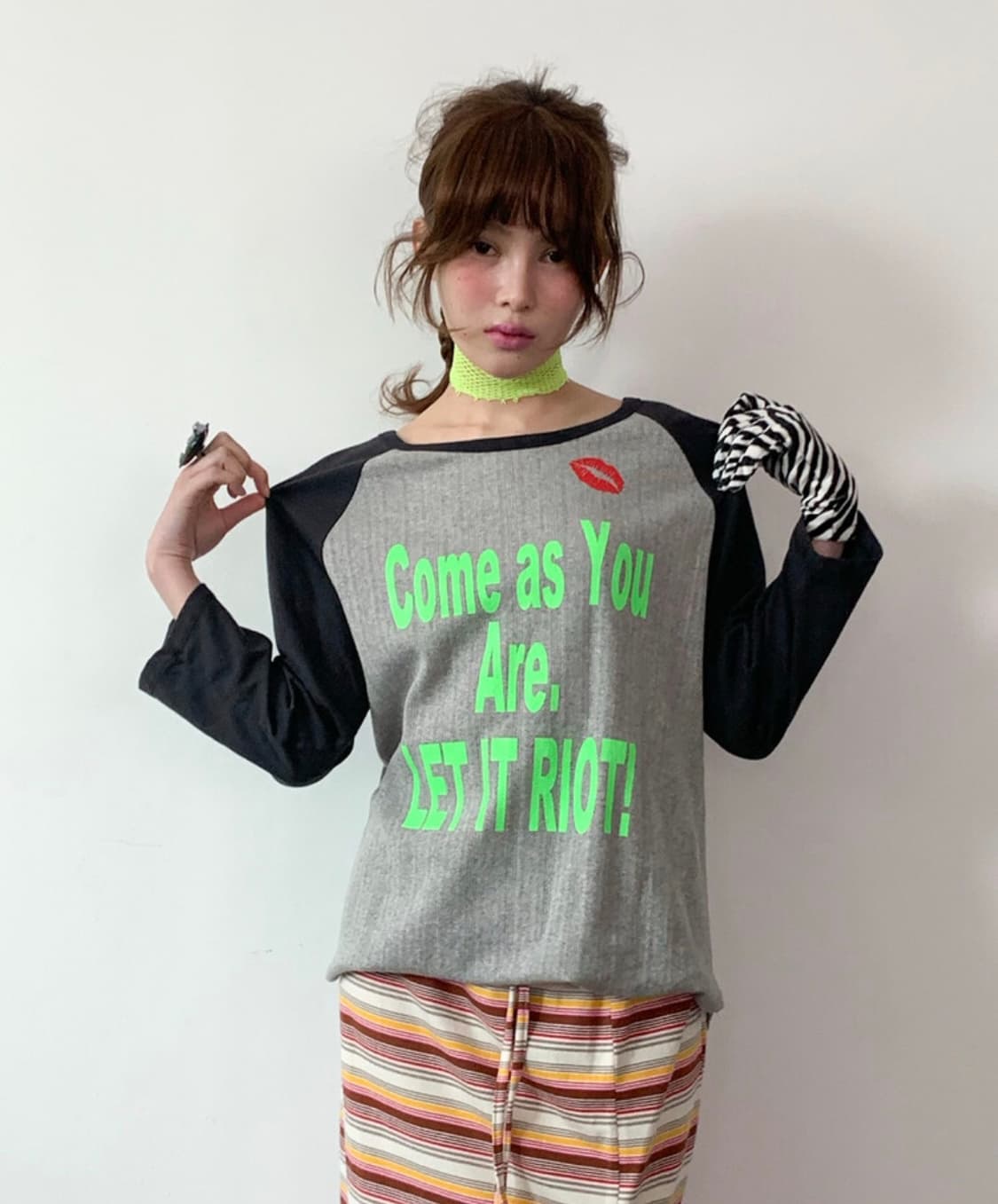 샵페어리 eyelet raglan t-shirt (grey) 상품이미지1
