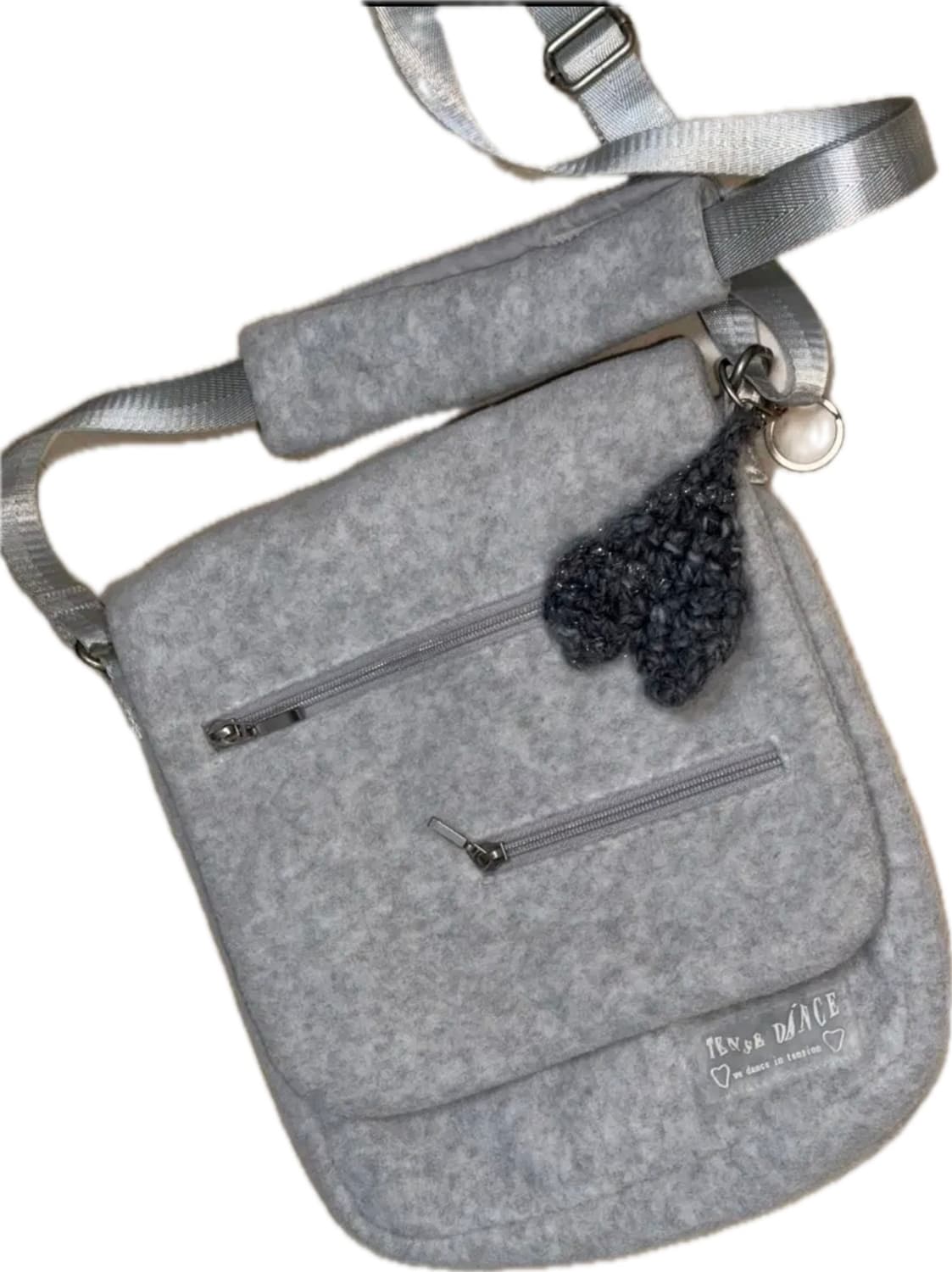 텐스댄스 파히섬 지퍼 크로스 백 라이트 그레이 상품이미지1