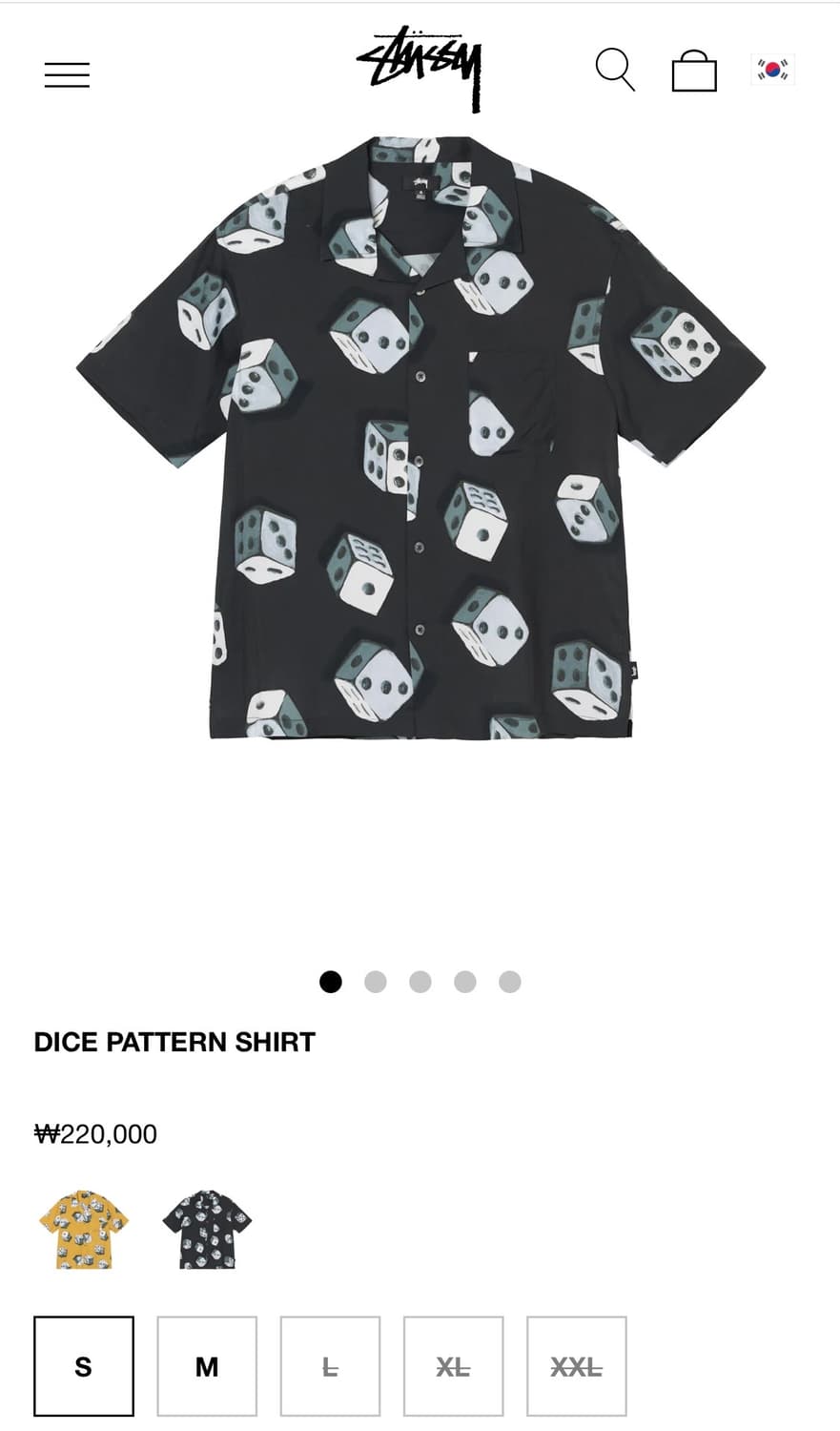 스투시 / 다이스 패턴 셔츠 / 블랙 / L 상품이미지5