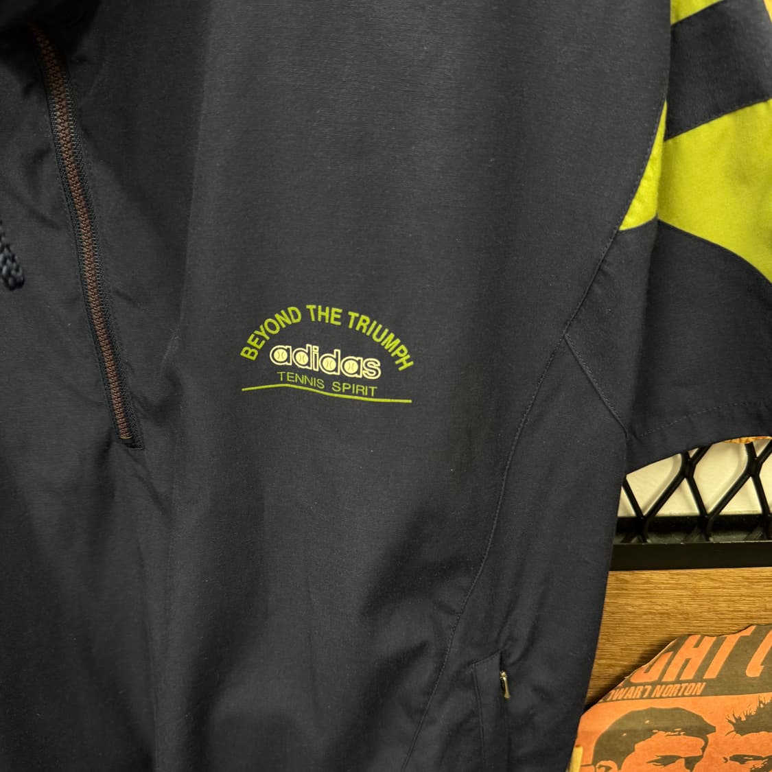 90s 아디다스 테니스 스포츠 반팔 아노락 전면 로고 포인트 네이비 상품이미지5