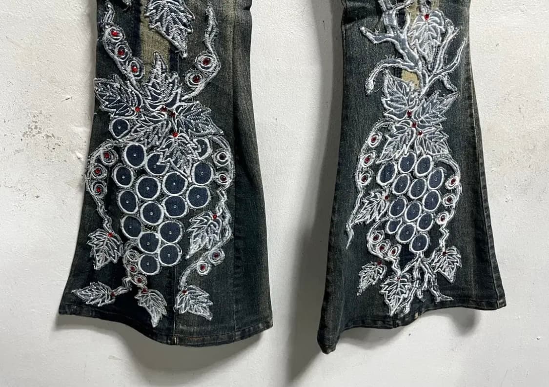 오리엔탈 패치 로우 부츠컷 팬츠  상품이미지3