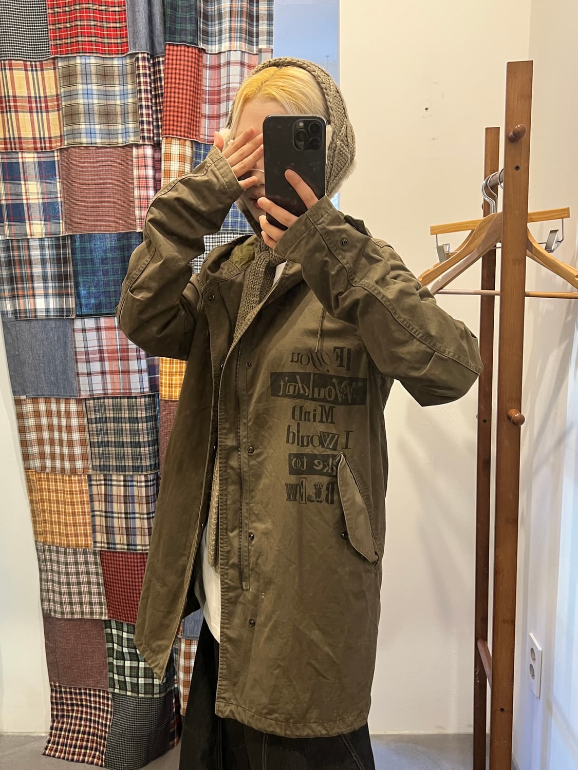 히스테릭글래머 카키 레터링 롱 파카 상품이미지5