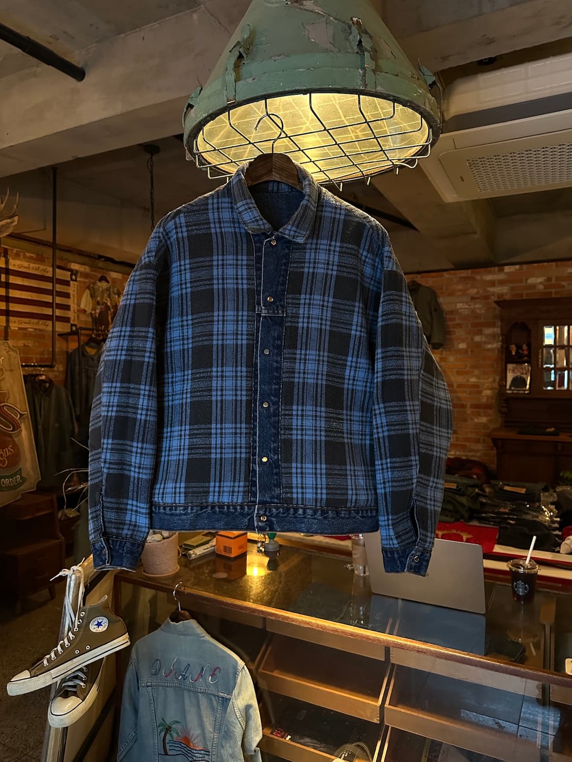 80s USA 빈티지 리바이스 플란넬 안감 리버시블 데님 자켓 상품이미지1