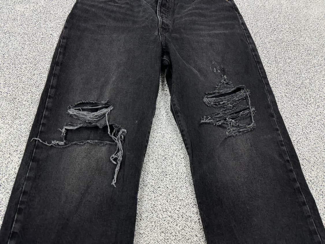 리바이스 립케이지 와이드 데미지 블랙데님 상품이미지3