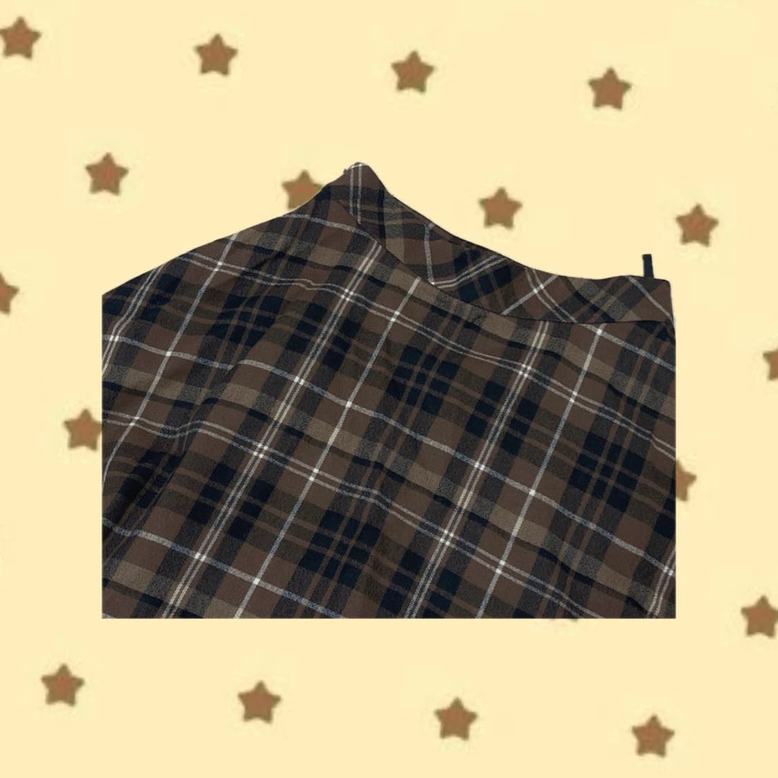 빈티지 브라운 체크 미디 스커트 상품이미지4