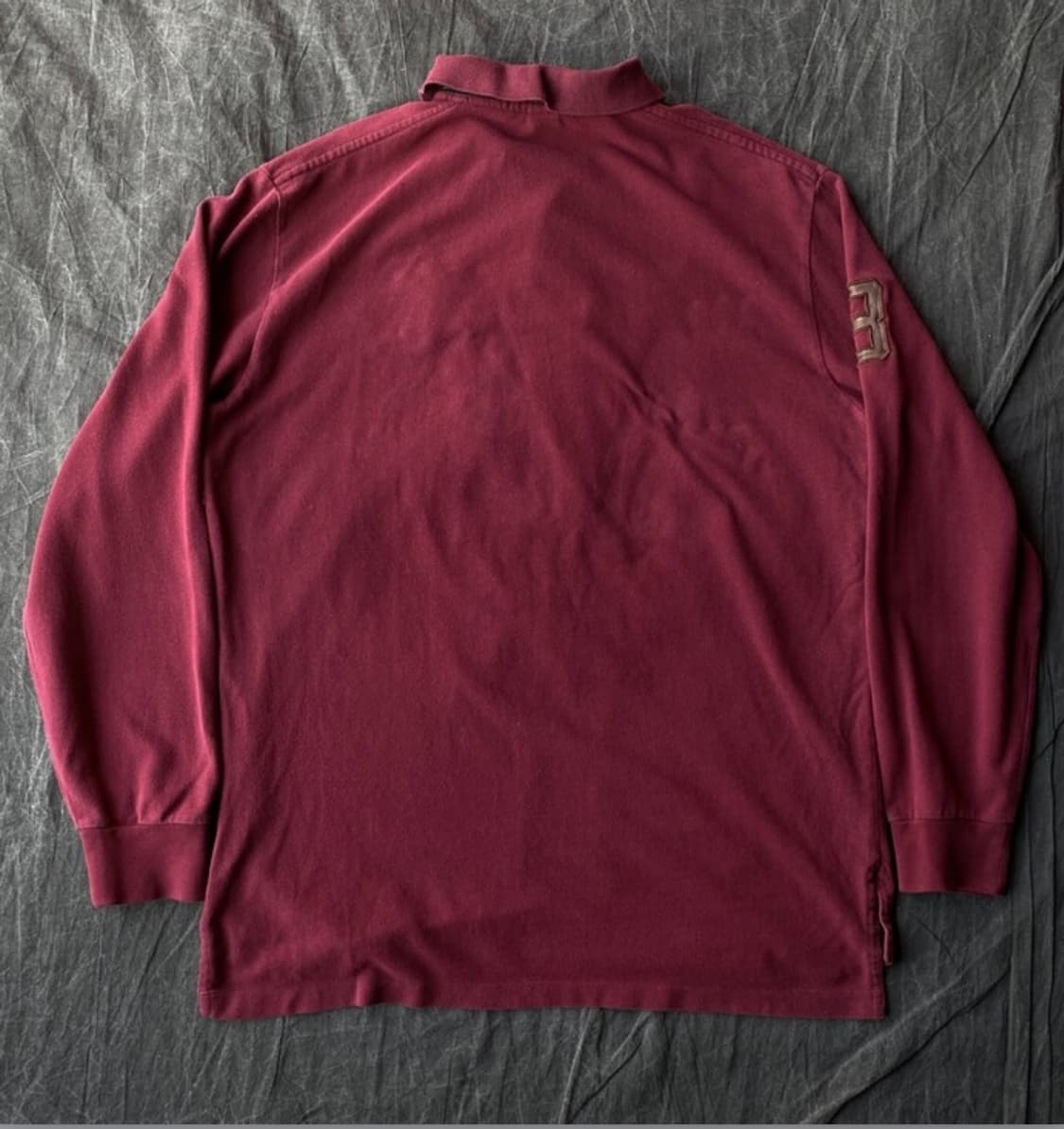 폴로 랄프로렌 버건디 컬러의 빅포니 롱슬리브 카라 티셔츠 s 상품이미지2