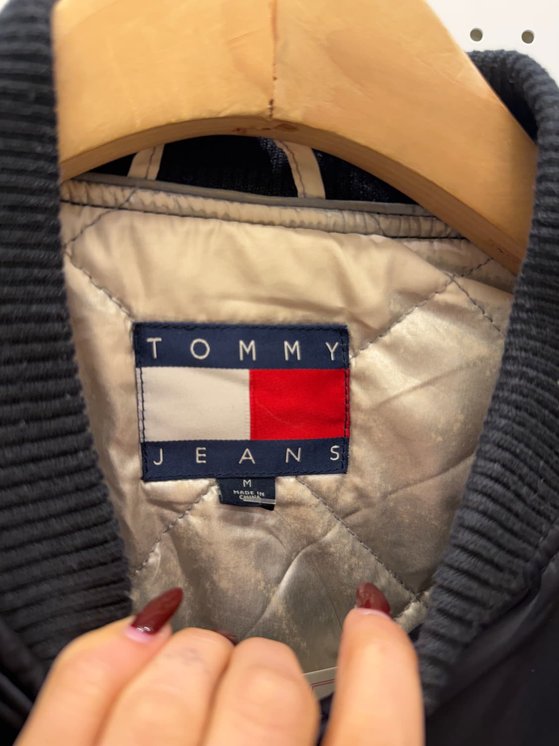 타미진스 빅로고 크롭 블루종 자켓 블랙 U1560 상품이미지5