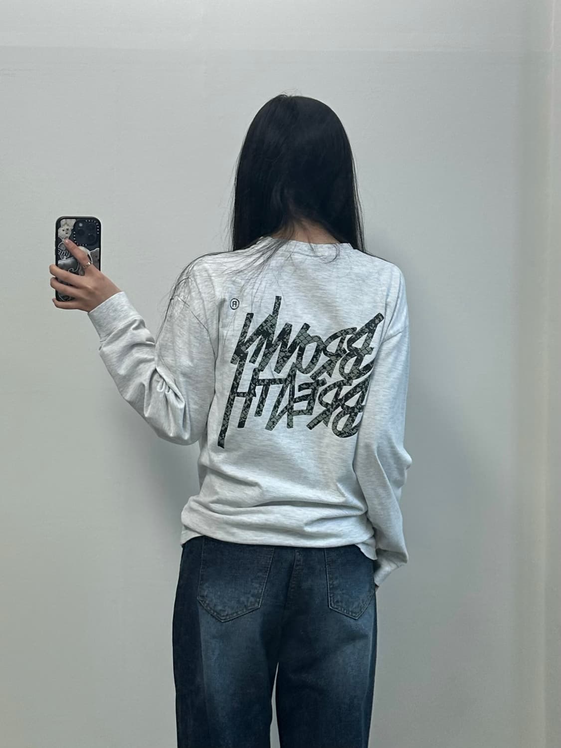 브라운브레스 빅로고 화이트 롱슬리브 긴팔티 상품이미지1
