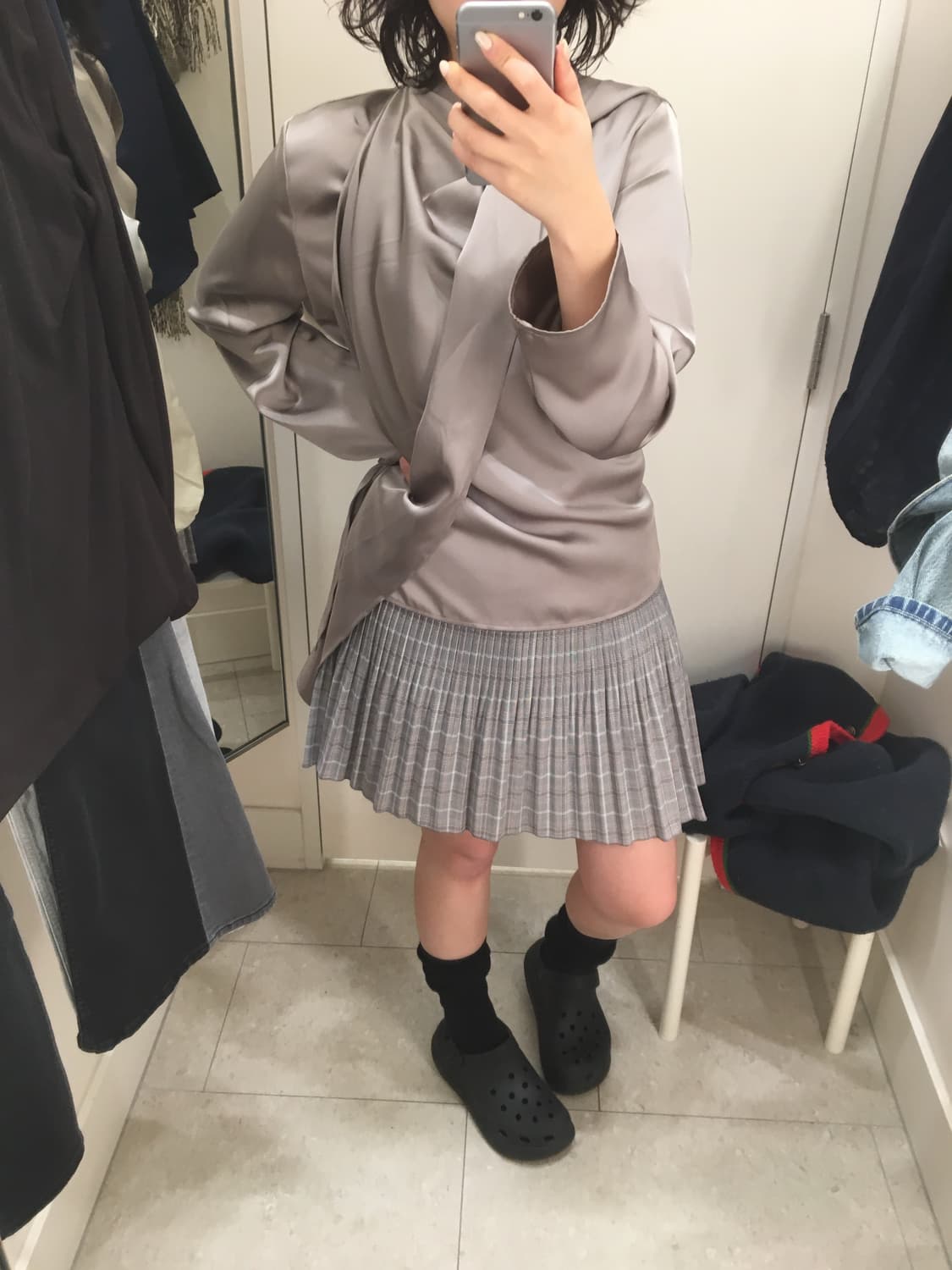 빈티지 체크 스커트 상품이미지4