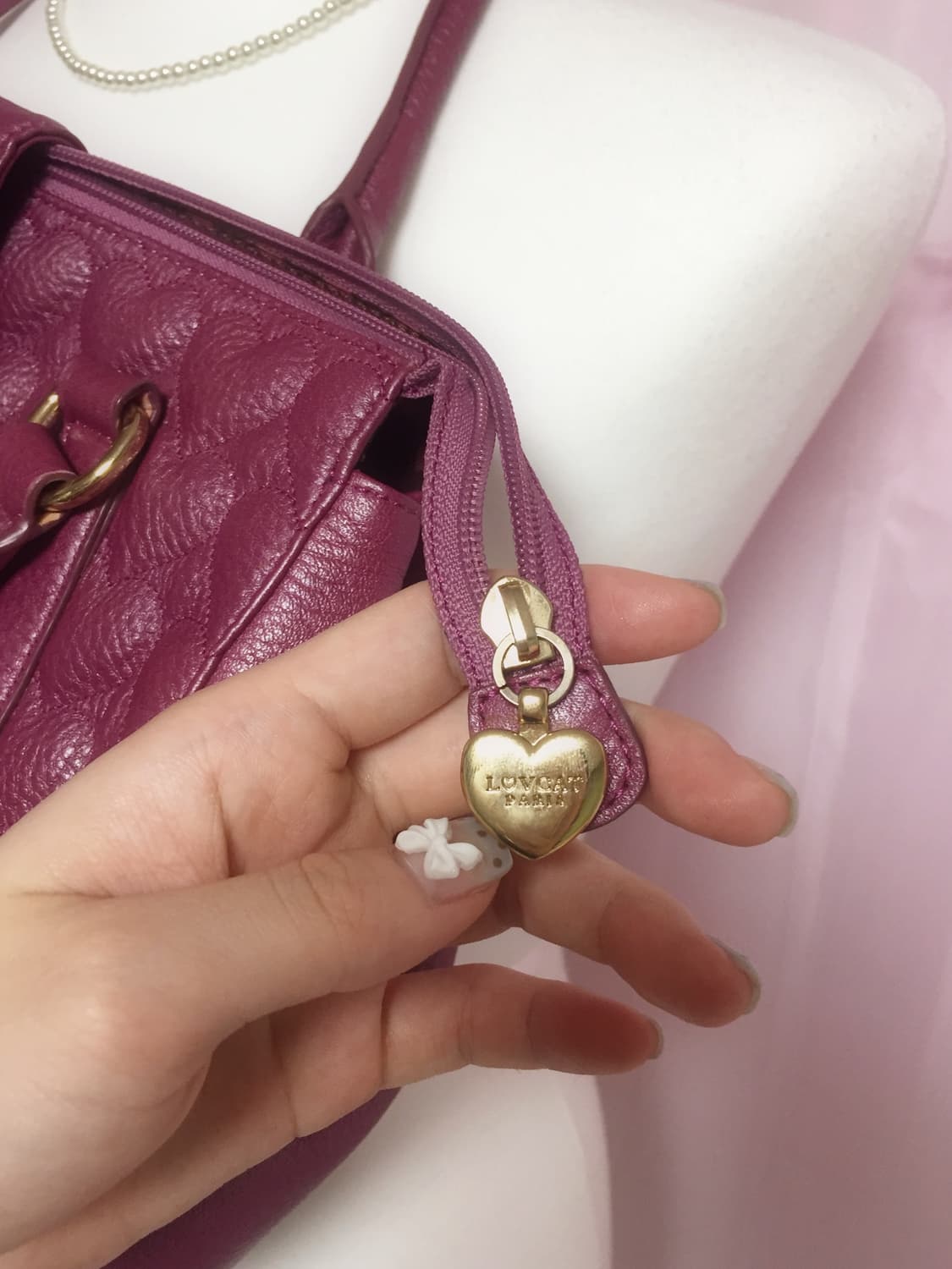 빈티지 러브캣 하트퀼팅 숄더백 상품이미지2